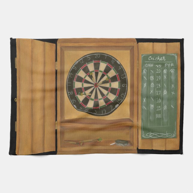 Dartboard with Cricket Scoring Towel (Horizontal)