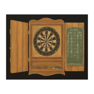 Dartboard with Cricket Scoring Wood Wall Decor