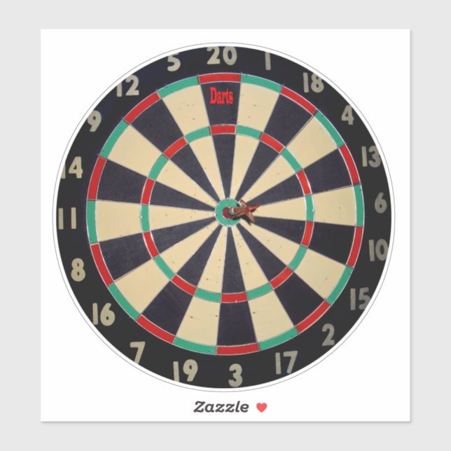 Dartboard With Dart, Sticker (Sheet)