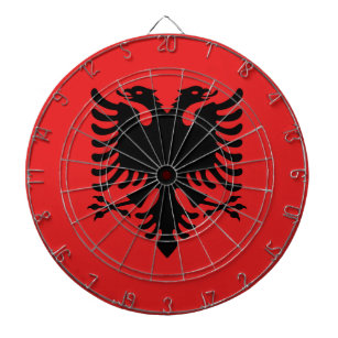 Dartboard with Flag of Albania