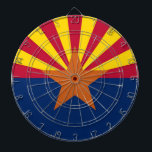 Dartboard with Flag of Arizona, USA<br><div class="desc">Bring a touch of Arizona pride to your game room with our exclusive dartboard featuring the flag of Arizona! Crafted with meticulous attention to detail, this dartboard is more than just a gaming accessory; it’s a celebration of Arizona heritage and cultural pride. The design prominently features the iconic copper star...</div>