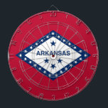 Dartboard with Flag of Arkansas, USA<br><div class="desc">Add a touch of state pride to your game room with our exclusive dartboard featuring the flag of Arkansas! This unique dartboard displays the Arkansas flag's iconic red, white, and blue colors, along with the distinctive diamond shape and stars, making it a perfect addition for enthusiasts of both darts and...</div>