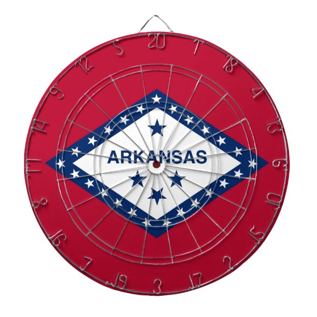 Dartboard with Flag of Arkansas, USA Darts (Front)