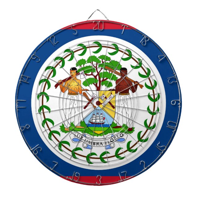 Dartboard with Flag of Belize (Front)