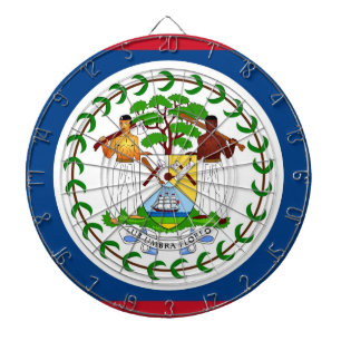 Dartboard with Flag of Belize Darts