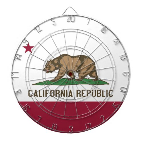 Dartboard with Flag of California USA