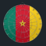Dartboard with Flag of Cameroon<br><div class="desc">Add a patriotic twist to your game room or recreational space with this striking dartboard featuring the vibrant flag of Cameroon. The bold design incorporates the iconic green, red, and yellow vertical stripes with the central yellow star, celebrating Cameroon's national pride and unity. Whether you're a darts enthusiast or simply...</div>