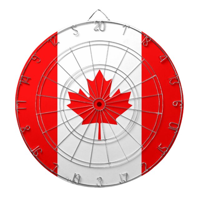 Dartboard with Flag of Canada Darts (Front)