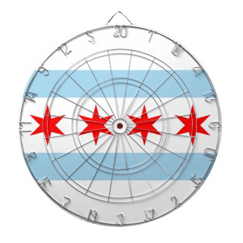 Dartboard with Flag of Chicago Illinois USA