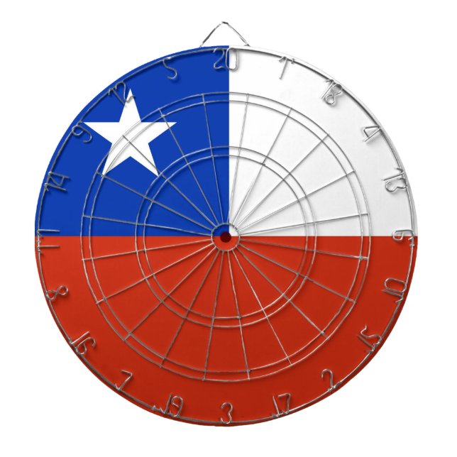 Dartboard with Flag of Chile Darts (Front)