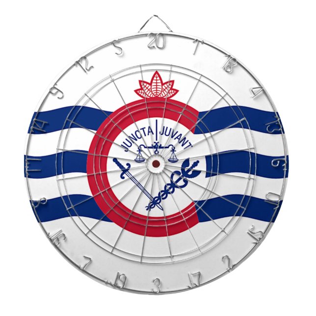 Dartboard with Flag of Cincinnati City, USA (Front)