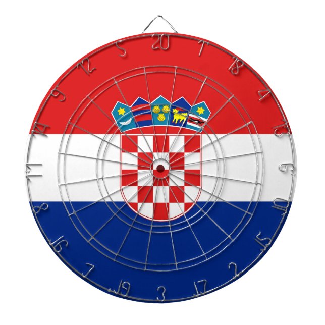 Dartboard with Flag of Croatia Darts (Front)