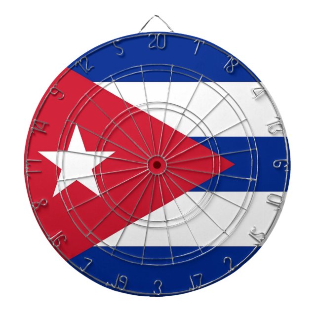 Dartboard with Flag of Cuba Darts (Front)