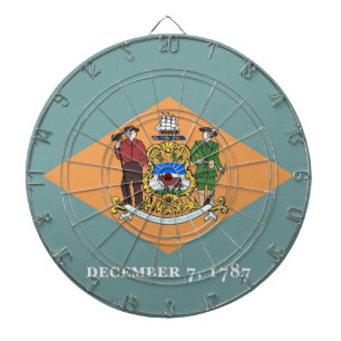 Dartboard with Flag of Delaware, USA Darts