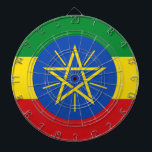 Dartboard with Flag of Ethiopia<br><div class="desc">This Dartboard with the Flag of Ethiopia is a unique and patriotic way to enjoy a classic game while showcasing your national pride. Featuring the vibrant colors of the Ethiopian flag, this dartboard adds a bold and eye-catching touch to any game room, office, or entertainment space. Whether used for friendly...</div>