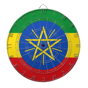 Dartboard with Flag of Ethiopia