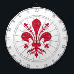 Dartboard with Flag of Florence, Italy<br><div class="desc">Add a striking blend of Italian heritage and fun to your game room with our Dartboard featuring the flag of Florence, Italy! This high-quality dartboard showcases the iconic red fleur-de-lis emblem on a crisp white background—Florence’s historic symbol of strength, elegance, and Tuscan pride. Perfect for casual play or competitive games,...</div>