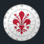 Dartboard with Flag of Florence, Italy<br><div class="desc">Add a striking blend of Italian heritage and fun to your game room with our Dartboard featuring the flag of Florence, Italy! This high-quality dartboard showcases the iconic red fleur-de-lis emblem on a crisp white background—Florence’s historic symbol of strength, elegance, and Tuscan pride. Perfect for casual play or competitive games,...</div>