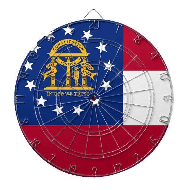 Dartboard with Flag of Georgia, USA Darts (Front)