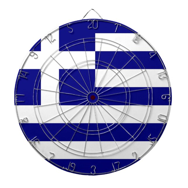 Dartboard with Flag of Greece Darts (Front)