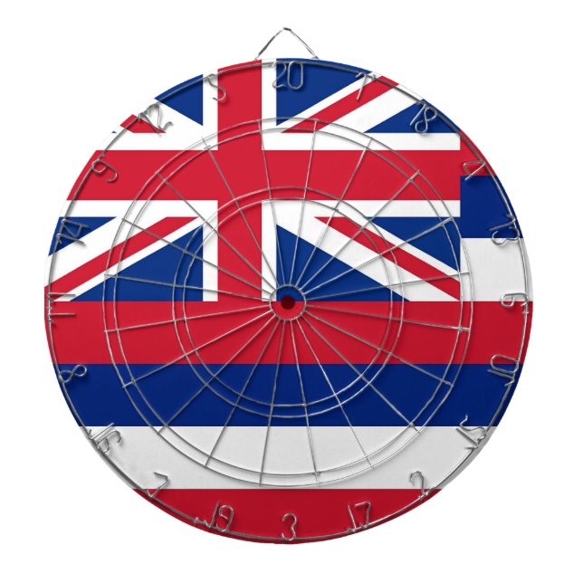 Dartboard with Flag of Hawaii, USA Darts (Front)