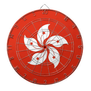 Dartboard with Flag of Hong Kong, China