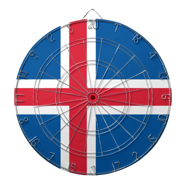 Dartboard with Flag of Iceland (Front)