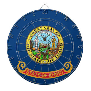 Dartboard with Flag of Idaho, USA