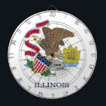 Dartboard with Flag of Illinois, USA<br><div class="desc">Add a touch of Illinois pride to your game room with our exclusive dartboard featuring the flag of Illinois! Crafted with meticulous attention to detail, this dartboard is more than just a fun activity; it’s a celebration of Illinois's heritage and cultural pride. The elegant design proudly showcases the iconic Illinois...</div>