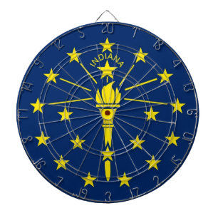 Dartboard with Flag of Indiana, USA