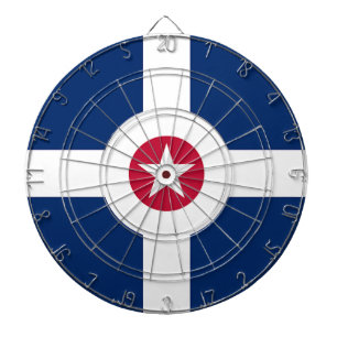 Dartboard with Flag of Indianapolis City, USA