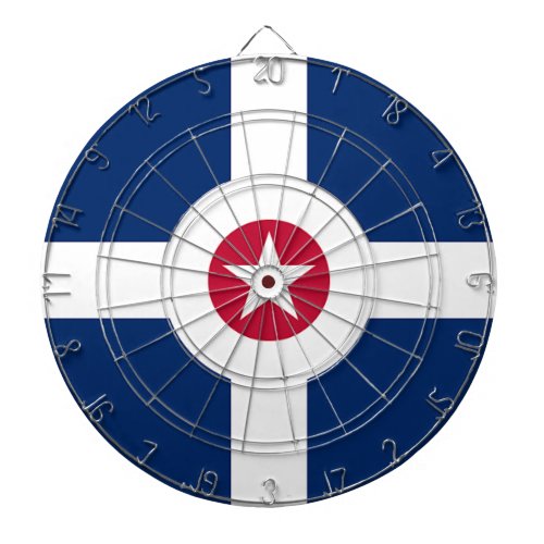 Dartboard with Flag of Indianapolis City USA