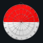 Dartboard with Flag of Indonesia<br><div class="desc">Bring a patriotic twist to game night with this bold dartboard featuring the striking red and white design of the Indonesian flag. Perfectly centered with the iconic bicolor layout—red symbolizing courage and white for honesty—this dartboard transforms any space into a tribute to Indonesian pride. Whether you're hosting a gathering, decorating...</div>