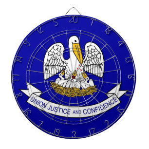 Dartboard with Flag of Louisiana, USA