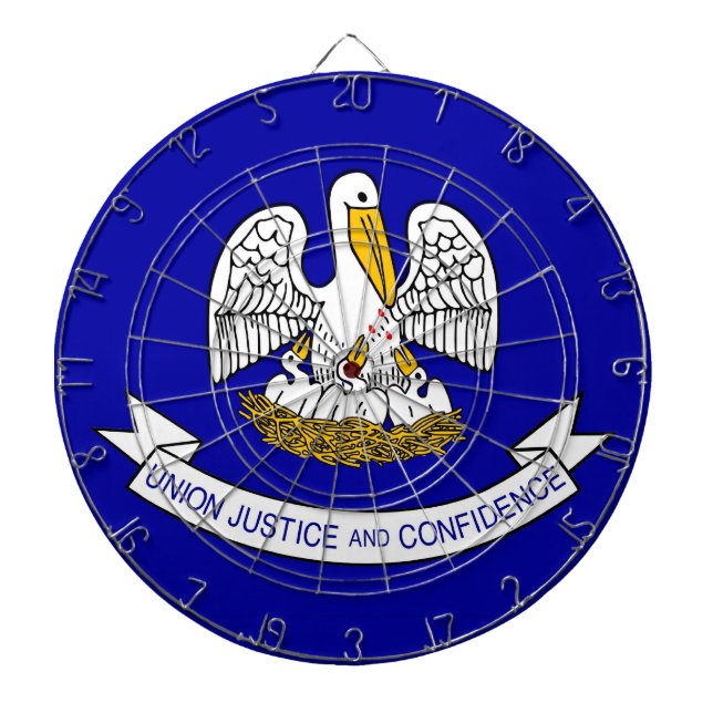 Dartboard with Flag of Louisiana, USA (Front)