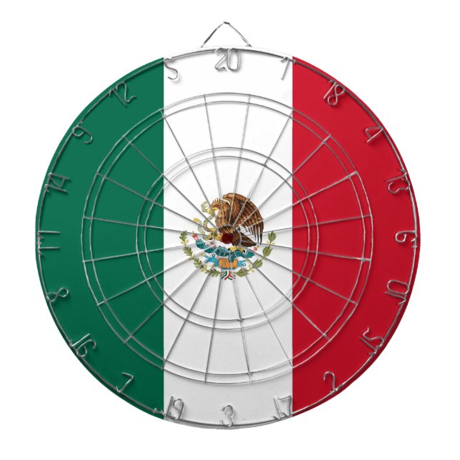 Dartboard with Flag of Mexico Darts (Front)