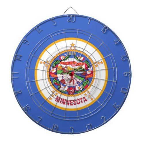 Dartboard with Flag of Minnesota USA