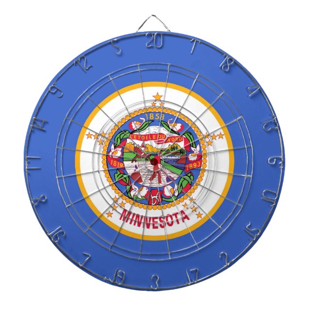 Dartboard with Flag of Minnesota, USA (Front)