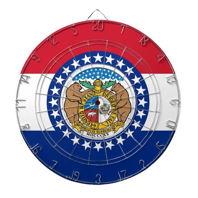 Dartboard with Flag of Missouri, USA (Front)