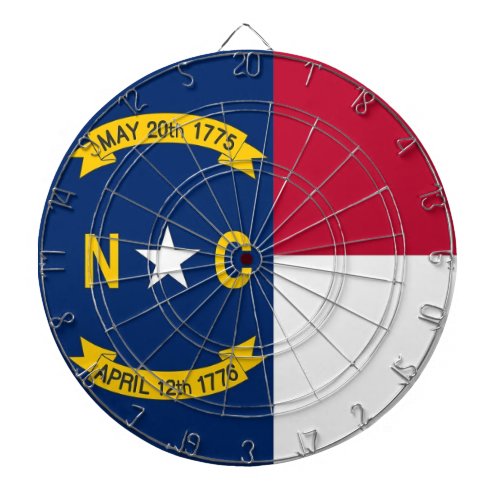 Dartboard with Flag of North Carolina USA
