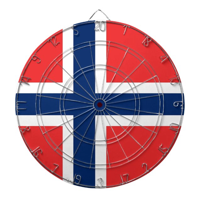 Dartboard with Flag of Norway Darts (Front)