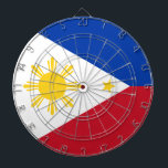 Dartboard with Flag of Philippines<br><div class="desc">Add a fun and patriotic twist to your game room with this dartboard featuring the vibrant flag of the Philippines! Designed to combine leisure with national pride, this unique dartboard showcases the bold red, blue, and white colors of the Philippine flag, complete with the radiant golden sun and symbolic stars....</div>