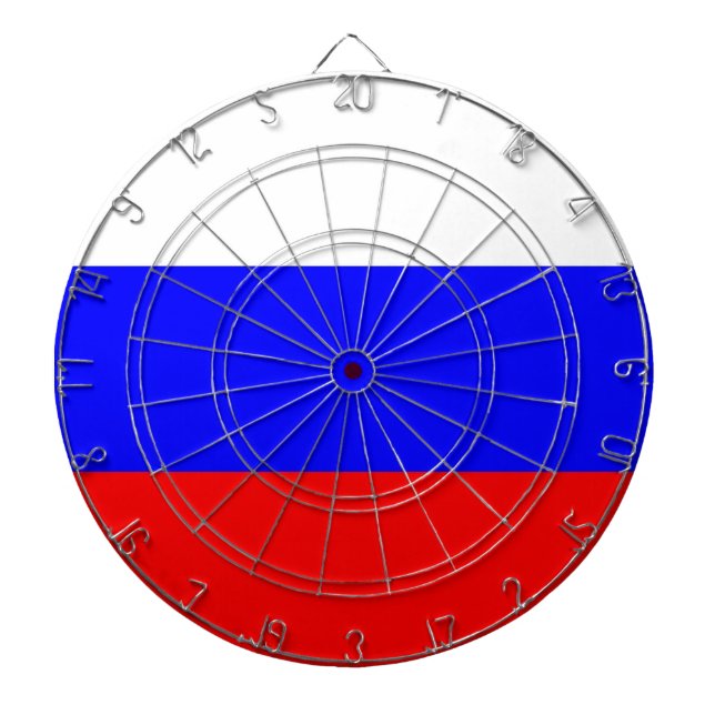 Dartboard with Flag of Russia Darts (Front)
