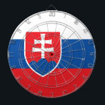 Dartboard with Flag of Slovakia<br><div class="desc">Celebrate your love for Slovakia while enjoying a classic game with this striking Dartboard featuring the national flag of Slovakia! This patriotic dartboard showcases the bold red, white, and blue colors of the Slovak flag, complete with the iconic double cross and three-hill emblem placed in the center for a unique...</div>