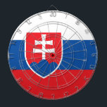 Dartboard with Flag of Slovakia<br><div class="desc">Celebrate your love for Slovakia while enjoying a classic game with this striking Dartboard featuring the national flag of Slovakia! This patriotic dartboard showcases the bold red, white, and blue colors of the Slovak flag, complete with the iconic double cross and three-hill emblem placed in the center for a unique...</div>