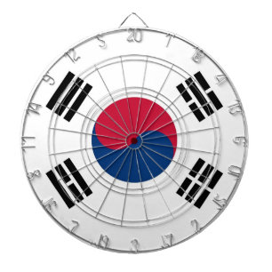 Dartboard with Flag of South Korea Darts