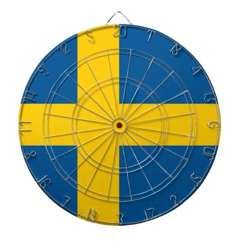 Dartboard with Flag of Sweden