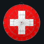 Dartboard with Flag of Switzerland<br><div class="desc">Add a touch of Swiss pride to your game room with our exclusive dartboard featuring the flag of Switzerland! Crafted with meticulous attention to detail, this dartboard is more than just a functional item; it’s a celebration of Switzerland’s heritage and cultural identity. The vibrant design prominently displays the iconic Swiss...</div>