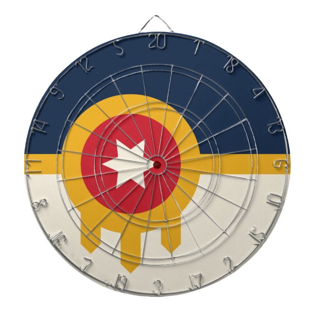 Dartboard with Flag of Tulsa, Oklahoma (Front)
