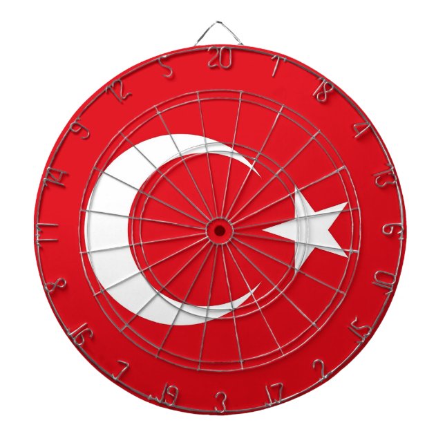 Dartboard with Flag of Turkey Darts (Front)